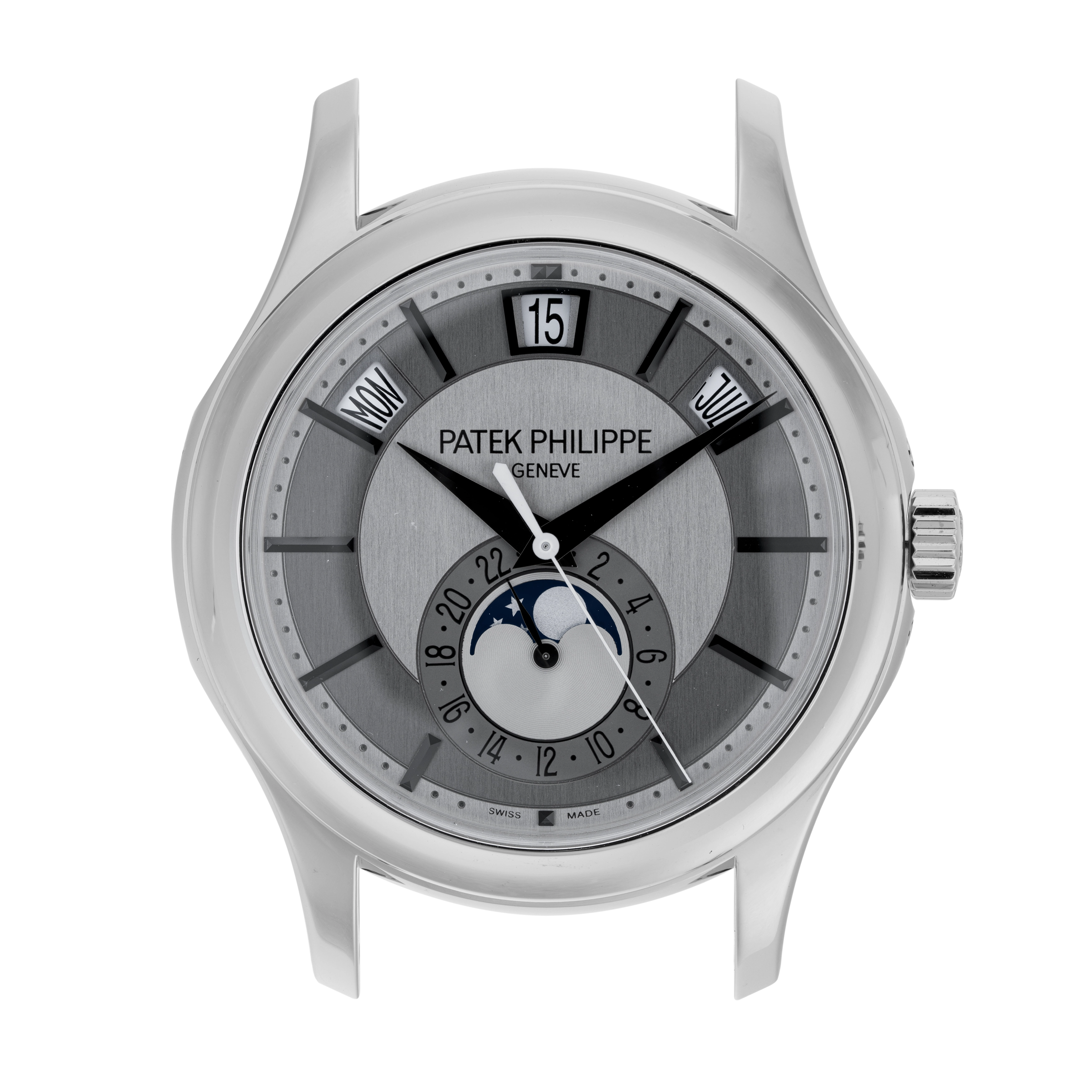 Patek Philippe Quantième annuel. Phase de lune 5205G — cadran