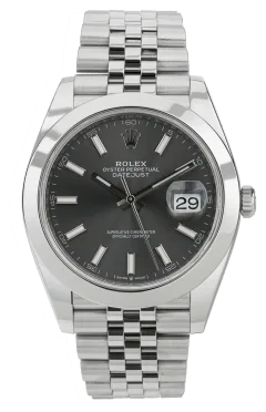 Rolex Datejust 41 126300 — vue de face sur fond blanc