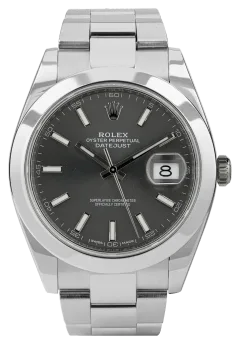 Rolex Datejust 41 126300 — vue de face sur fond blanc